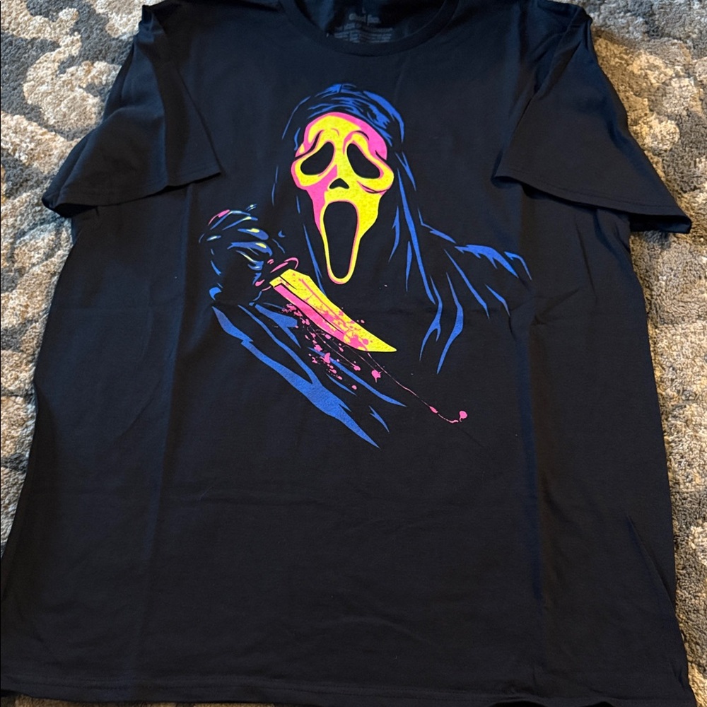Men's Black Graphic Tee with Scream Design